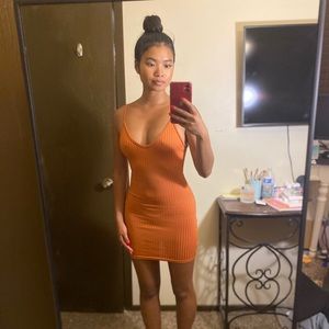 PLT rust orange mini dress